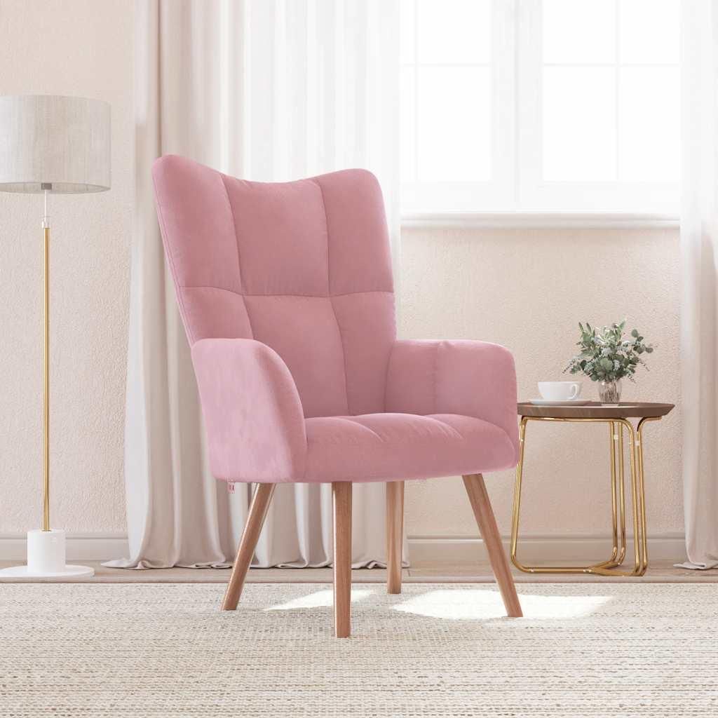vidaXL Fauteuil relax rose velours Image du produit 