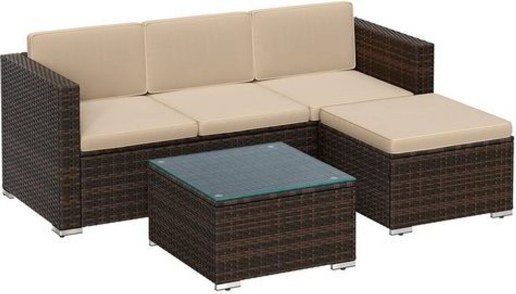 SONGMICS (5-tlg) Gartenlounge-Set, Tisch, Fußhocker und Produktbild 8