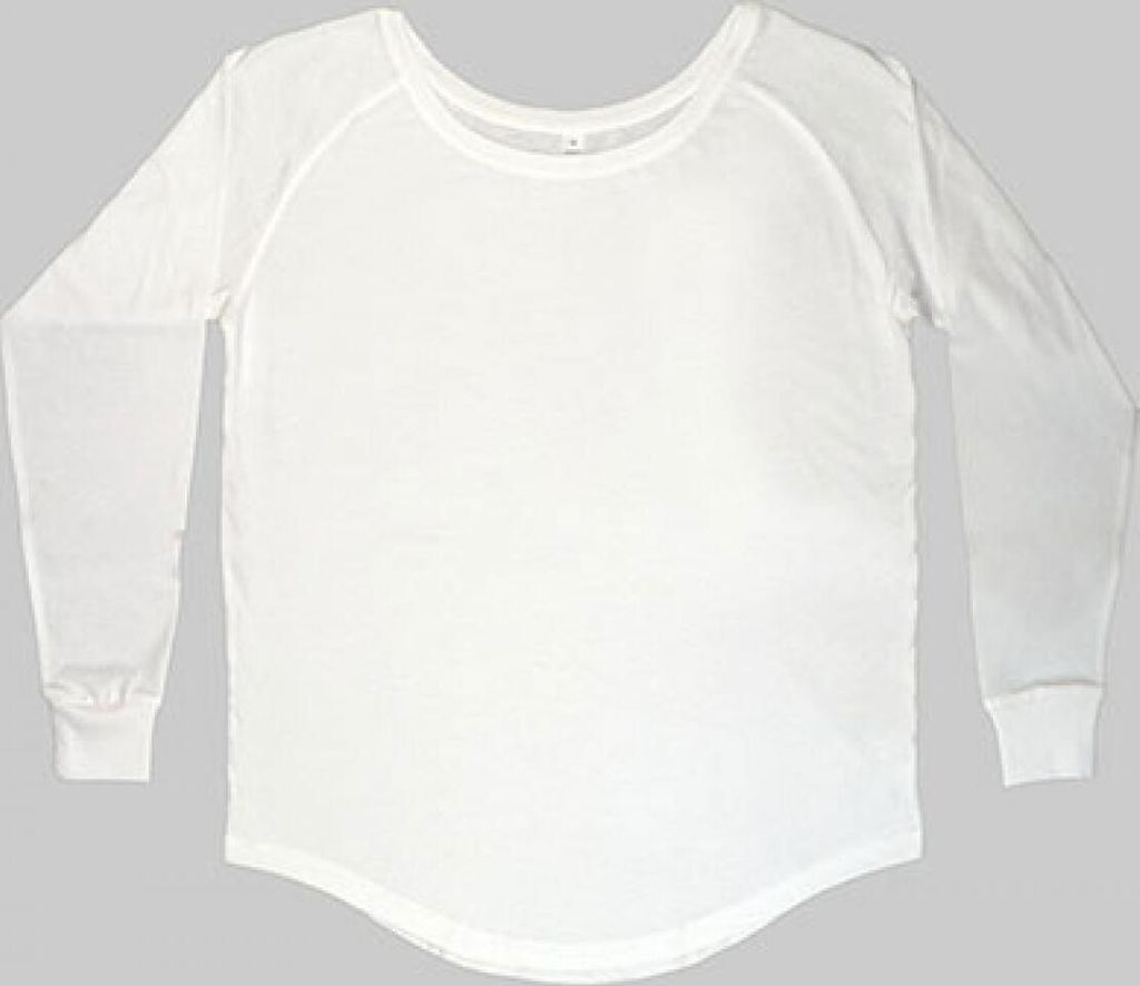 Mantis M97 | Damen Loose Fit Long Sleeve T-Shirt / Single-Jersey - Farbe: White - Größe: M