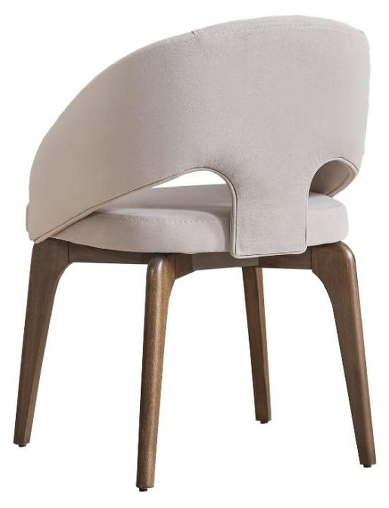 Weißer Esszimmerstuhl Stilvoller Einsitzer Polsterstühle Moderne Holzfüße