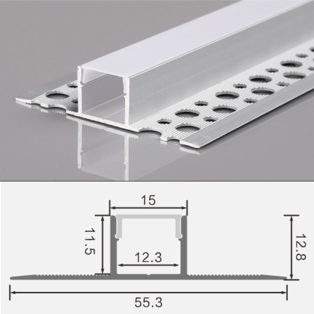 1m Unterputz Trockenbau Alu- Profil LED Kanal System mit Milchglas Abdeckung für LED-Streifen Profil H-8