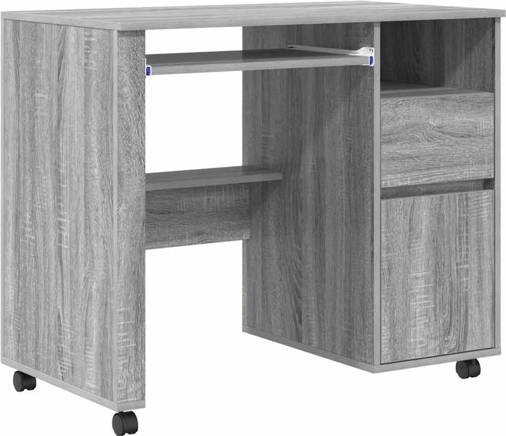 Tavolo Multiuso vidaXL Grigio Sonoma - Arredamento Moderno con Ruote