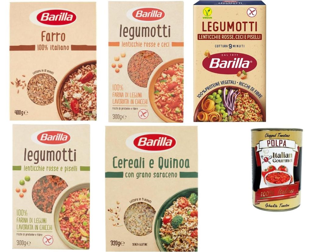 Barilla Farro Legumotti Cereali Quinoa Mix 5er Probierpaket – italienische Getreide- & Hülsenfruchtgerichte, schnelle Beilagen, ballaststoffreic...