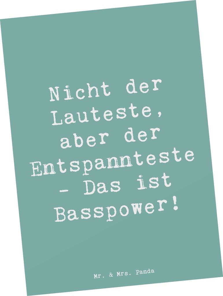 Mr. & Mrs. Panda Postkarte Spruch Bassgitarre Entspannt - Meeresbrise - Geschenk, Groove, Bassist, Postkarten, Lautstärke, Ansichtskarte, Musik, M...