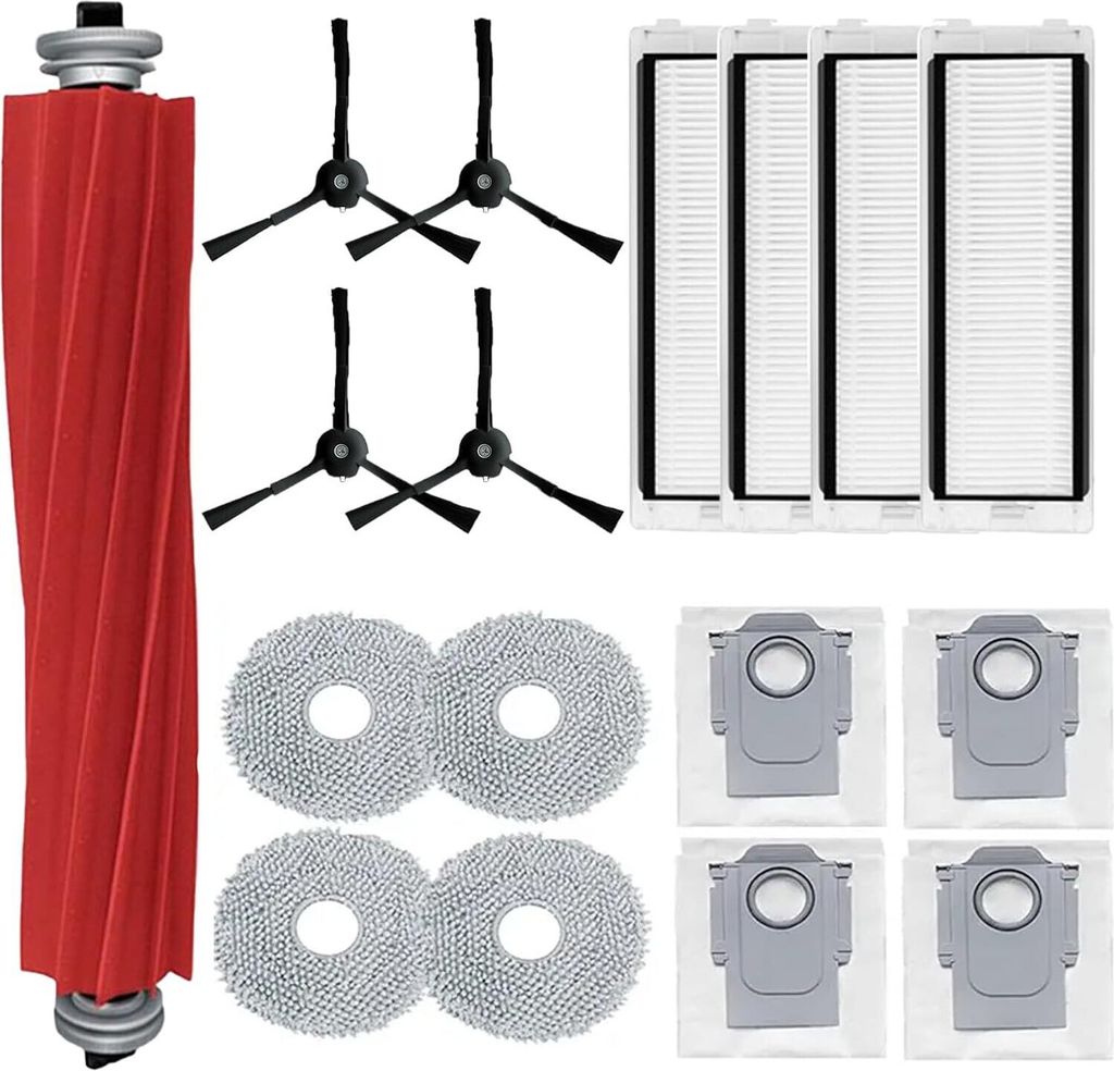 17-teiliges Zubehör-Set, Ersatz für Roborock Q Revo für Roborock P10 Roboter-Staubsauger, Hauptbürste, Wischtuch, Staubbeutel, Hepa-Filter, Sei...