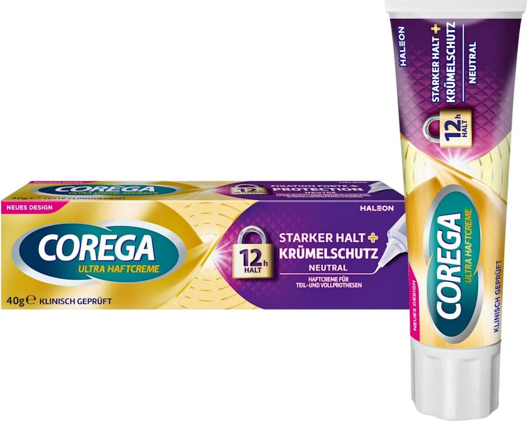 Corega Haftcreme für Zahnprothesen, Schutz vor Krümeln, 40 Produktbild 