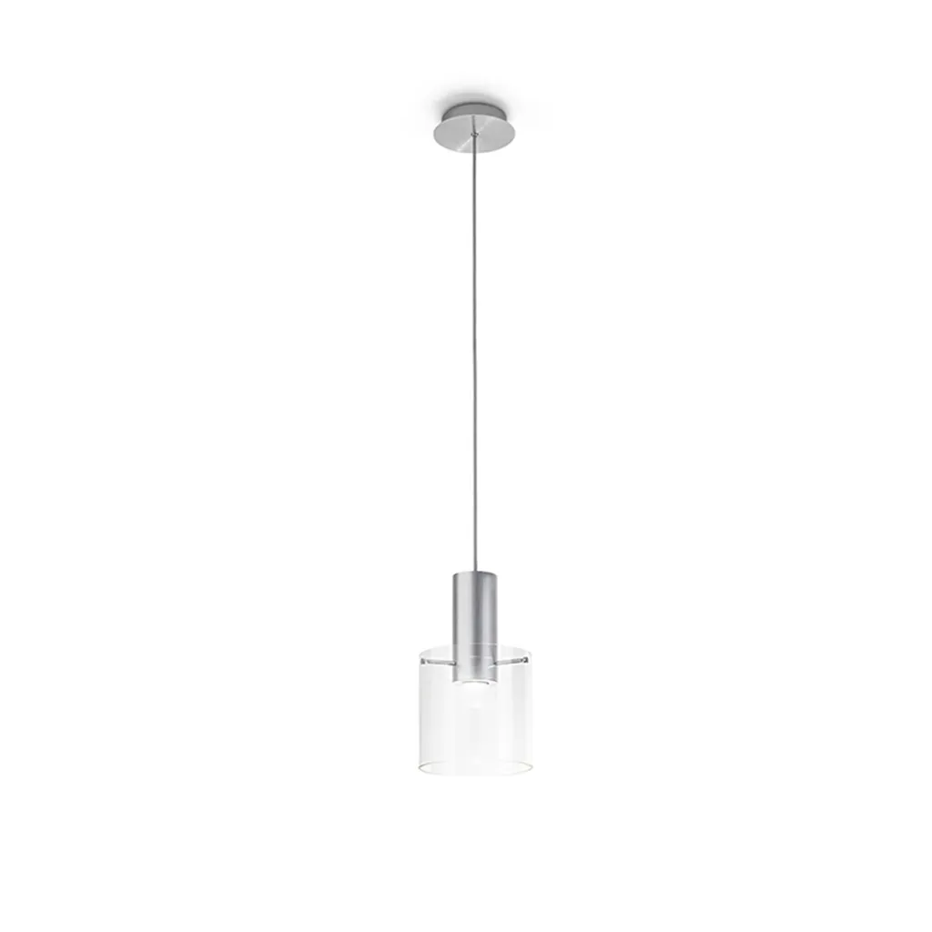 Plafonnier design en verre transparent diamètre 20 cm ajustable Perenz