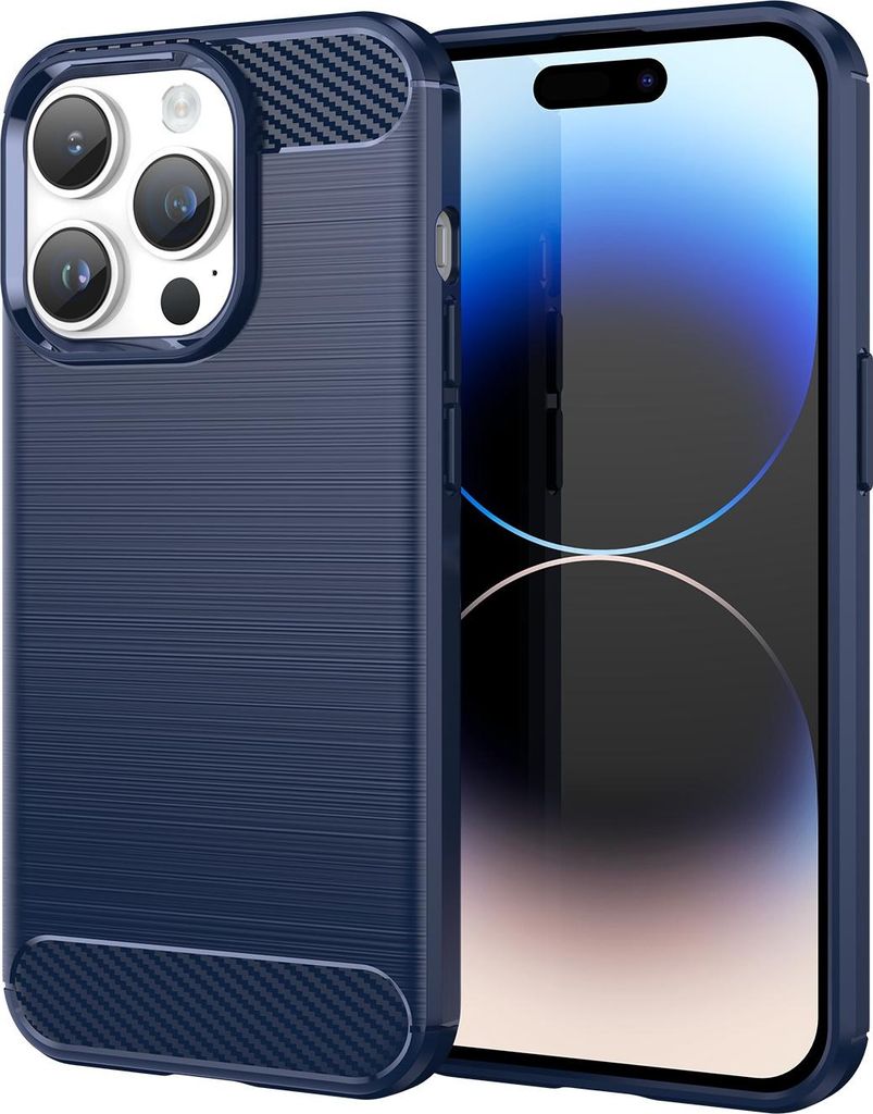 Cadorabo Hülle für Apple iPhone 14 PRO in Blau Schutzhülle TPU Case Cover Etui Handyhülle
