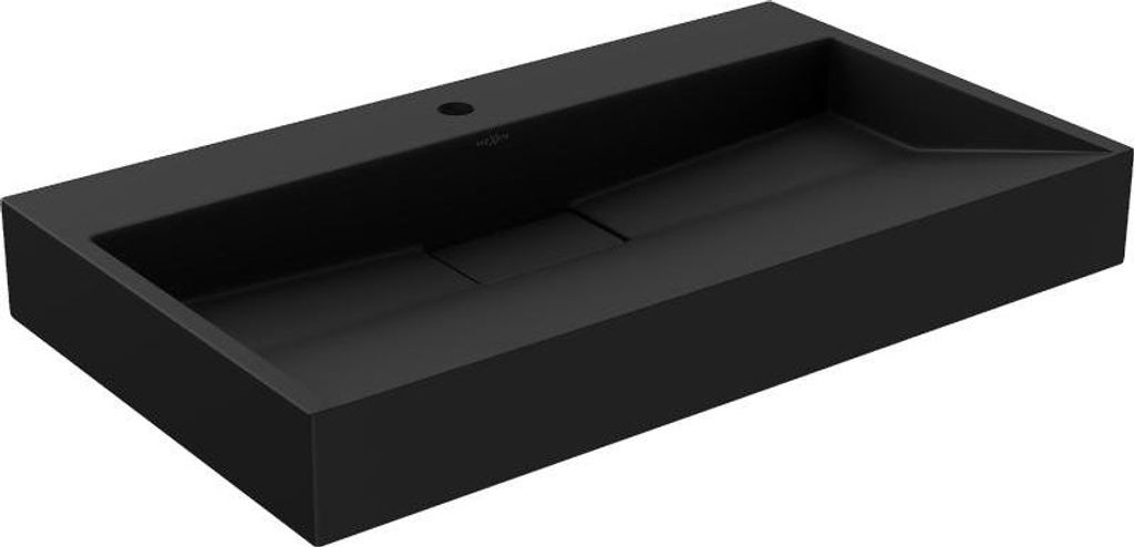 Mexen Ava Aufsatzwaschbecken aus konglomerat eine Öffnung 80 x 46 cm, Schwarz - 23018071