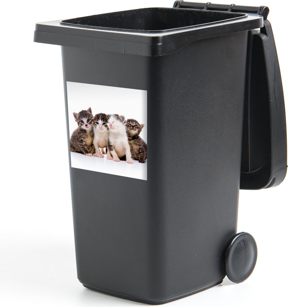 MuchoWow Mülltonnenaufkleber Katze - Haustiere - Fell - Porträt 40x40 cm - Abfall-Aufkleber - Container - für Abfallcontainer