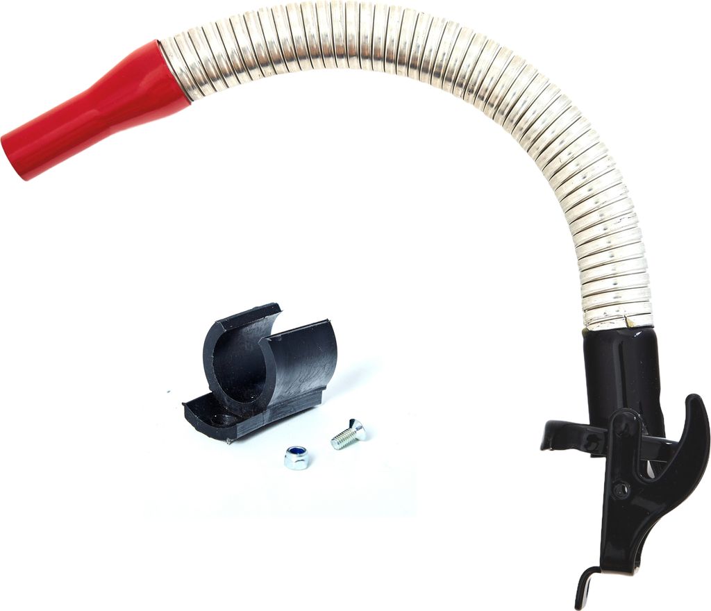 BW Ausgießer flexibel für Metall Benzinkanister 5 / 5 Liter - 20mm für Benzin mit Halterung für 5 Liter Kanister - Rot RAL 3000