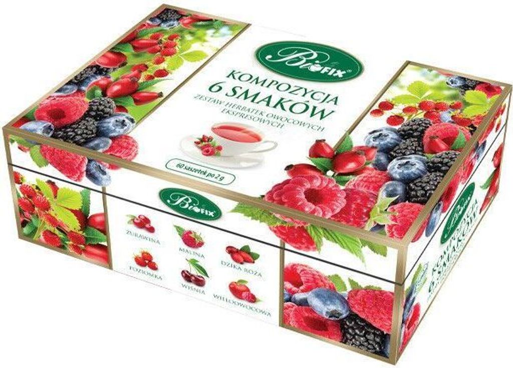 Bifix Herbata owocowa 6 smaków 60 torebek Produktbild 