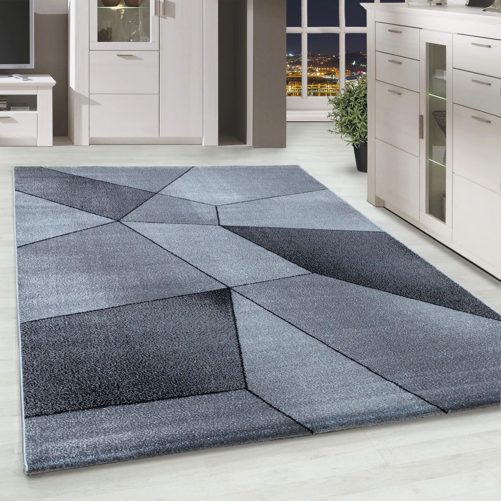 Homebyhome Kurzflor Teppich, Moderner Wohnzimmer Teppich mit Abstraktem Design, Pflegeleicht & Weich Größe 80x150 cm