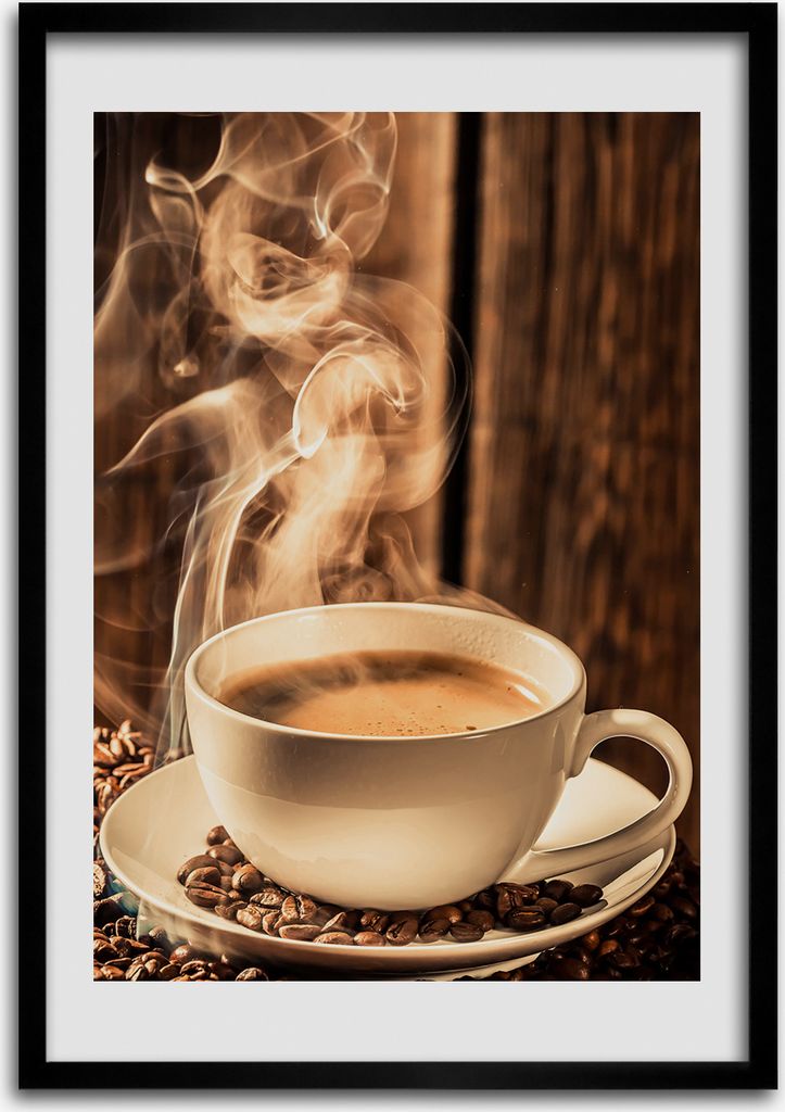 Bild - Bilderrahmen - Foto - 70 cm x 100 cm - MDF - Rahmen - Wandkunst - Aromatischer Kaffee