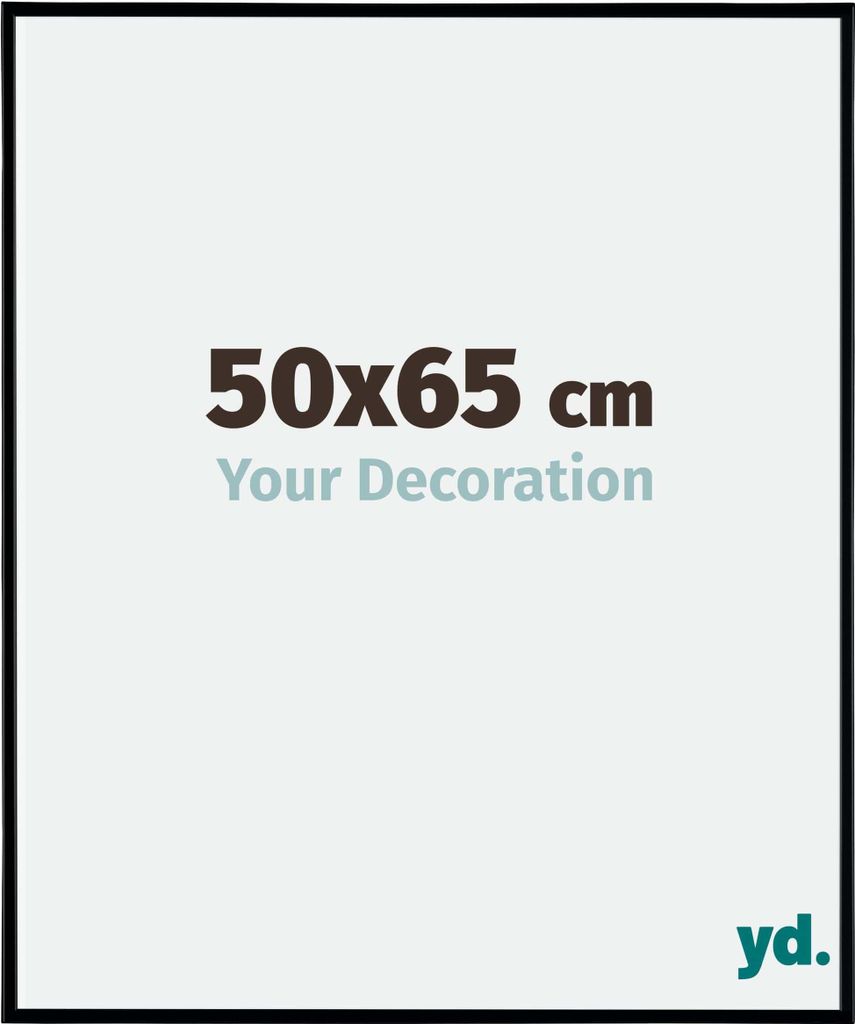 A marketing image showing the dimensions of a picture frame and a brand logo.