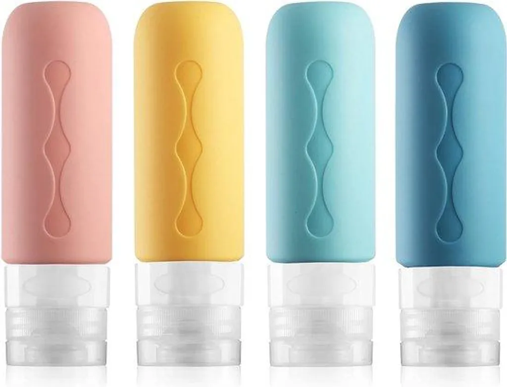 Kit voyage silicone 90ml étanche et flexible pour shampoing et soin