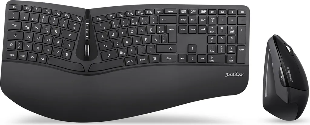 Perixx PERIDUO-605BDE Ensemble Clavier Souris Ergonomique Allemand QWERTZ