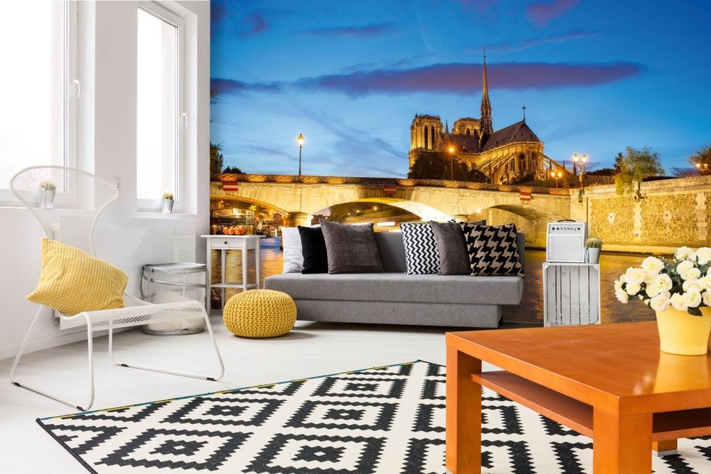 Vlies Fototapete NOTRE DAME 375 x 250 cm (inkl. Kleister) - Vlies Tapete, Wandtapete, Wandbilder - Tapete für Wohnzimmer Schlafzimmer, Büro, Küc...