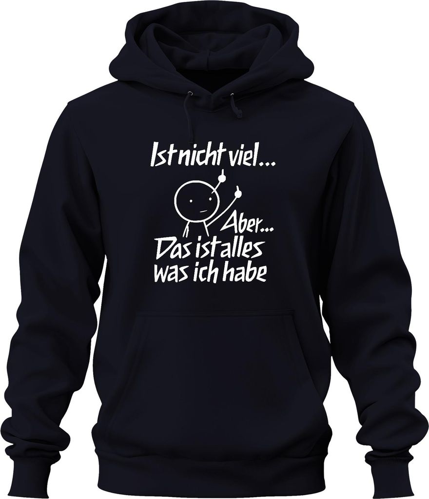 Ist nicht viel aber das ist alles sarkastisch mittelfinger lustig Uni Hoodie Kapuzenpullover, Navy, L