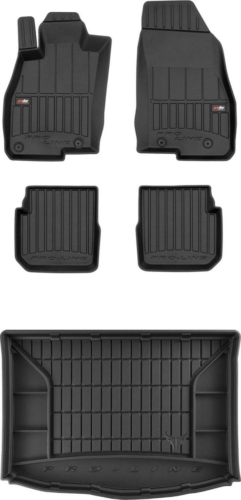 FROGUM Gummimatten Auto Fußmatten + Kofferraummatte für Alfa Romeo MiTo 2008-2018