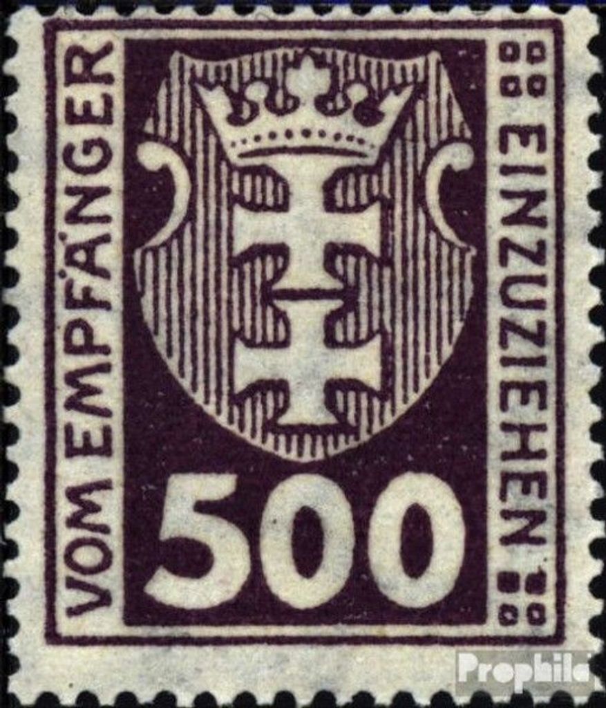 Briefmarken Danzig 1921 Mi P12a postfrisch Portomarke