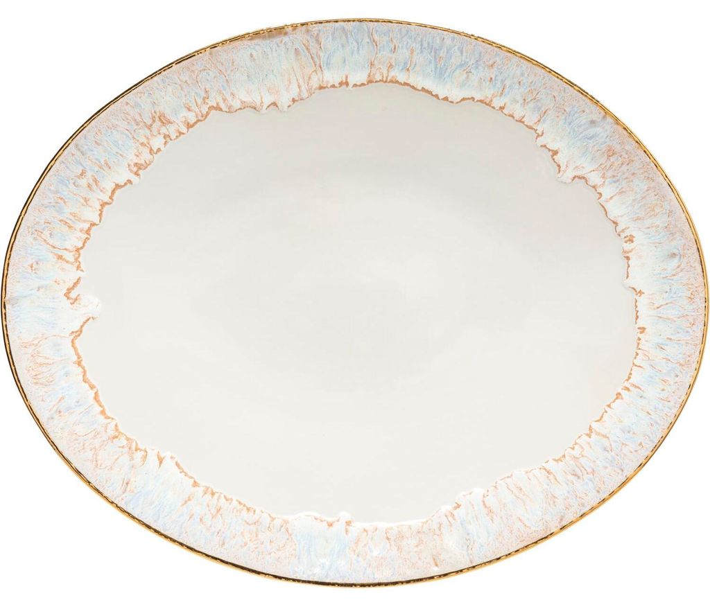 COSTA NOVA Taormina Platte oval, white-gold, Länge: 413 mm, Breite: 331 mm