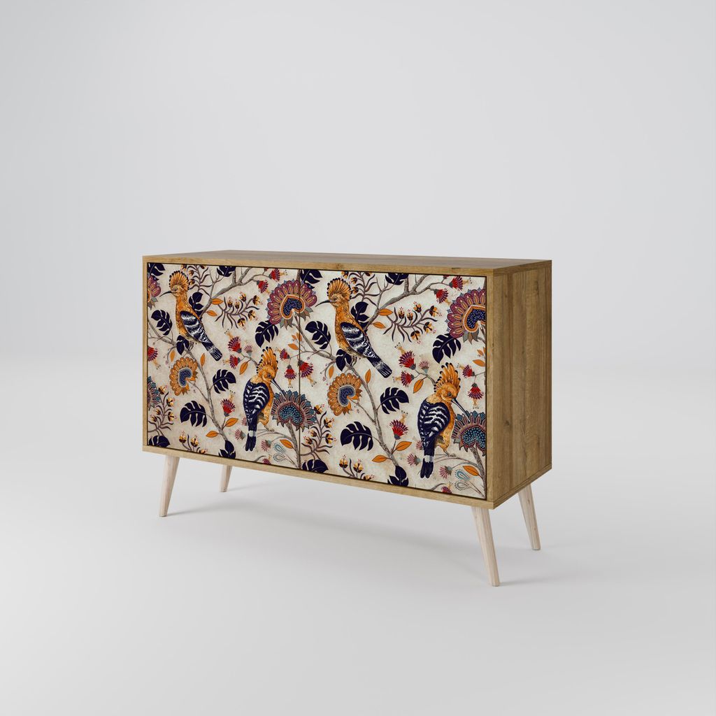Spacerebels Kommode mit 2 Türen - Sideboard Komodenschrank - Highboard - Kleiderschrank Möbel - Wohnzimmer Schlafzimmer - 57,5×111×42 (HxBxT)