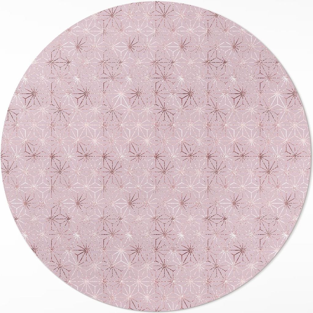 Dekoratives regelmäßiges Muster – Vinyl Fußmatte – Ø 50cm – Rutschfest – Pflegeleicht & Langlebig