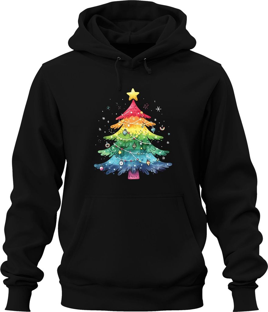 Weihnachtsbaum LGBTQ - Weihnachten Weihnachtsgeschenk Christmas Uni Hoodie Kapuzenpullover, Schwarz, L