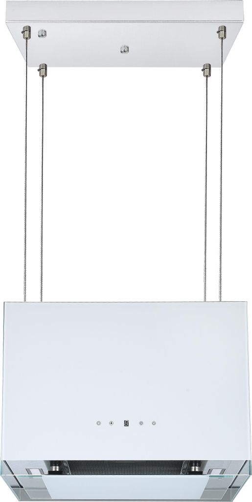 Dunstabzugshaube Inselhaube 50 cm freihängend Designhaube Weiß Touch Respekta