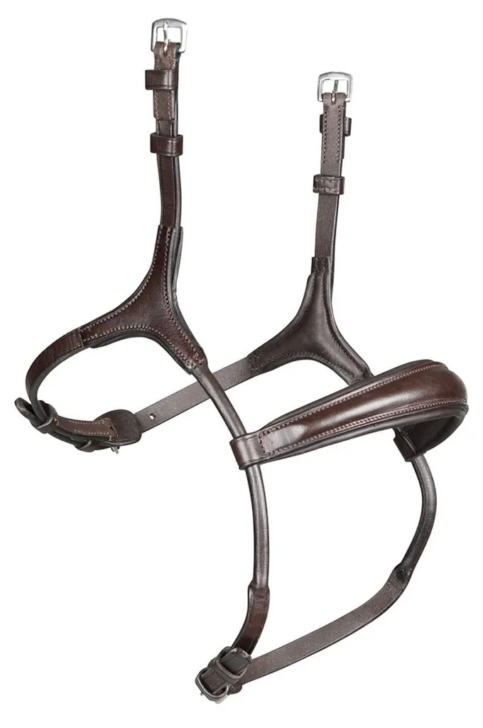 Bridon avec Mousquetons Lusso en Cuir Marron pour Cheval de Selle Taille Full