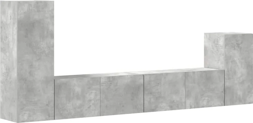 vidaXL Set Porta TV 4 Pezzi Grigio Cemento | Soggiorno Sicuro e Pratico