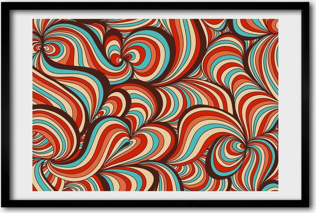 Bild 60x40 MDF-Rahmen, Wandkunst wirbelnden Muster