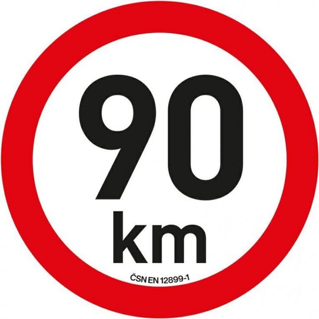 Aufkleber Geschwindigkeitsbegrenzung 90 km/h (20 cm) Produktbild 
