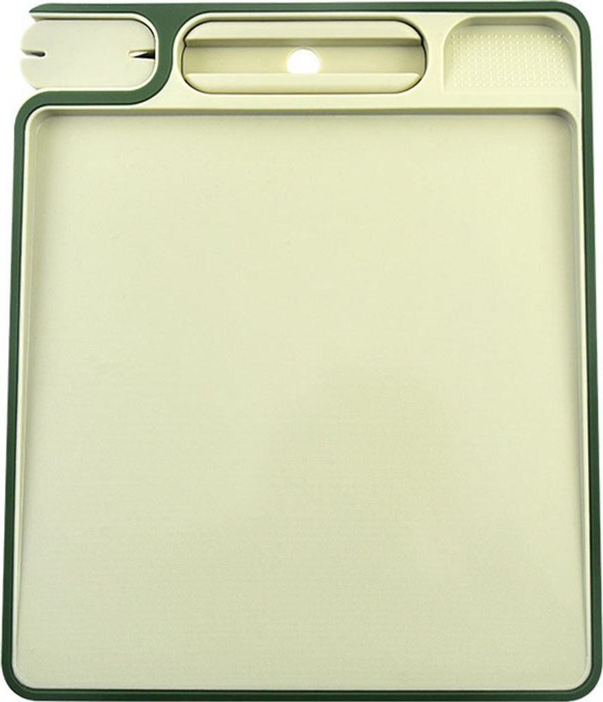 Grün Mehrzweck-TPR-Schneidebrett, BPA-frei, Verdicken Doppelseitiges Schneidebrett mit unsichtbarem Stand, Messerschärfer, Mini-Schleifbrett, Eas...
