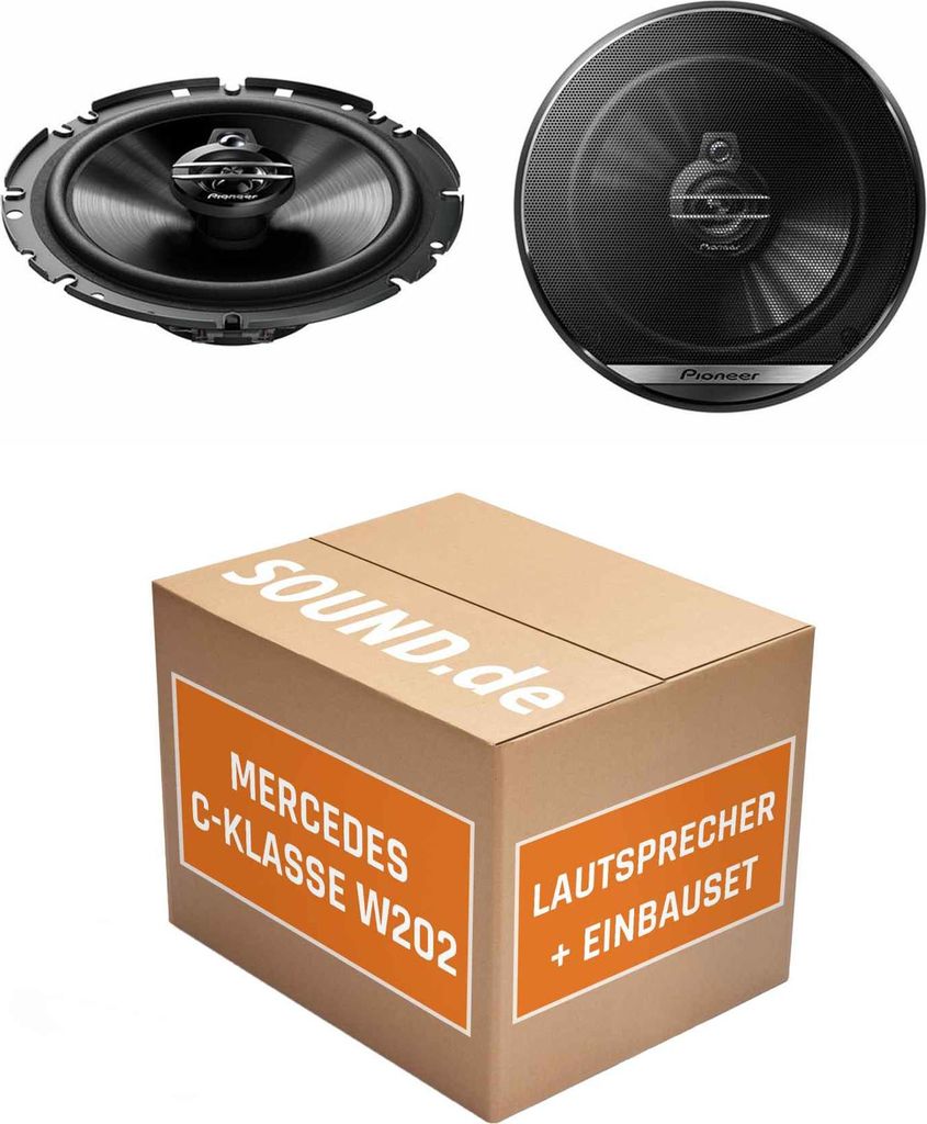 Lautsprecher Boxen Einbaupaket Heckablage TS-G1730F passend für Mercedes C-Klasse W 202 + Limousine | 2x Tief-Mitteltöner mit integriertem Hocht...
