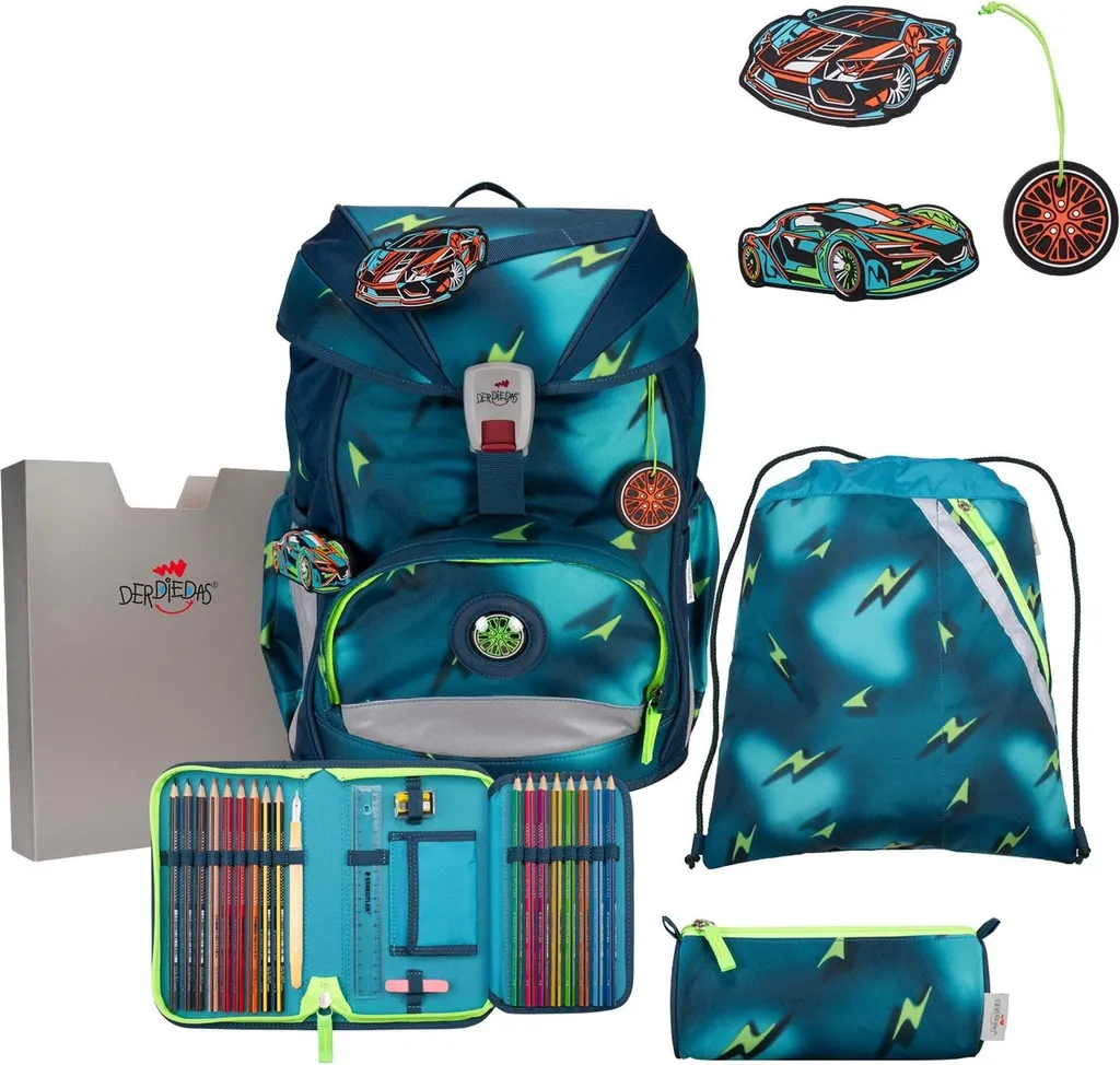 Cartable Scolaire DerDieDas ErgoFlex Light Set Complet 5 Pcs Magic Light