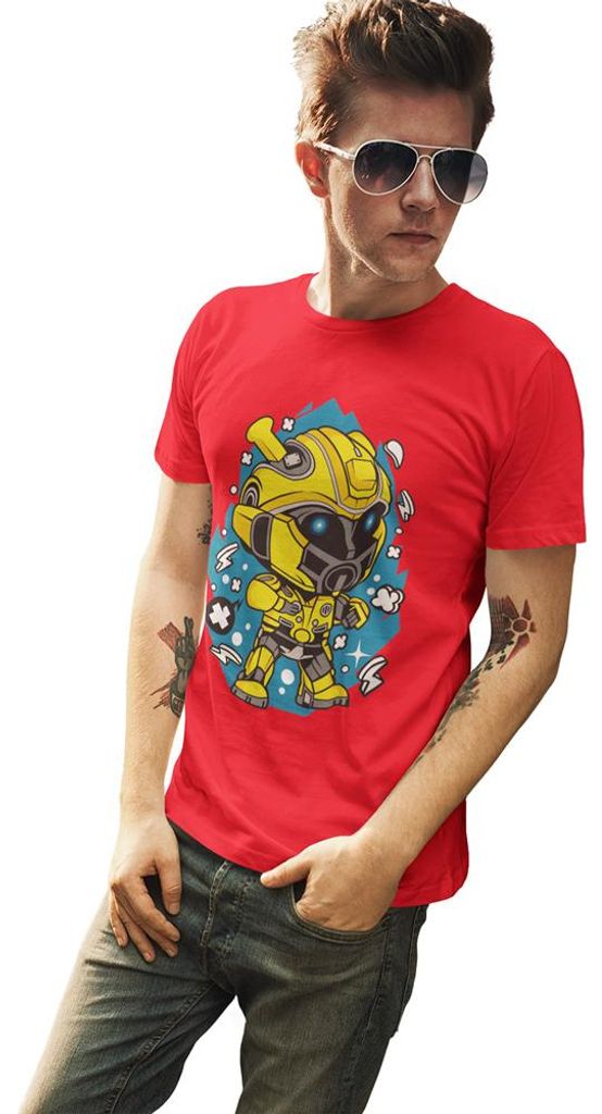 D&B Férfi Uni Polo PC00006 Bumble Bee Rot-Größe L