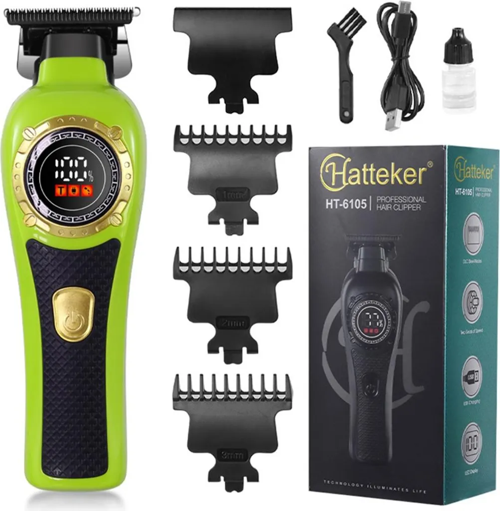 Tondeuse de traçage pour motifs de cheveux et barbe de précision verte