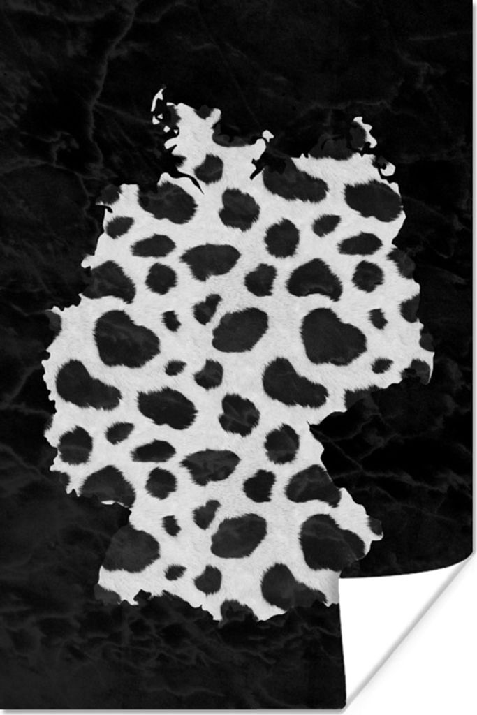 MuchoWow Poster Karte - Deutschland - Pantherdruck 20x30 cm - Papierdruck