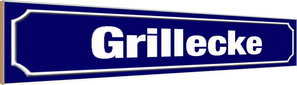 vianmo Holzschild 10x46 cm Grillecke Grillen Essen Trinken