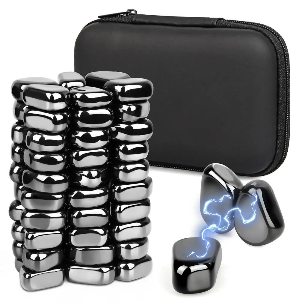 60 Aimants en hématite noire 20x8mm - Lot de magnets puissants et robustes