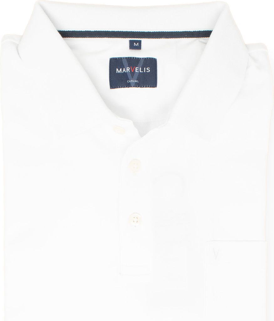 MARVELIS modern fit poloshirt, quick dry, wit