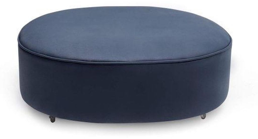 Blauer Runder Hocker Designer Wohnzimmer Edler Fußhocker Polster Möbel