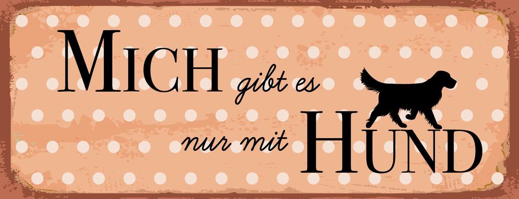 vianmo Holzschild 10x27 cm Mich gibt es nur mit Hund