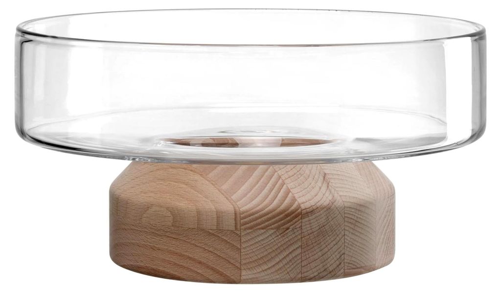 Legno Schale, 1 Stück, Moderne Vase aus Glas und Holz, handgefertigt, Zeitlose Schale, einzigartiges Kunstwerk, Elegantes Design, Höhe 13,4 cm, b...