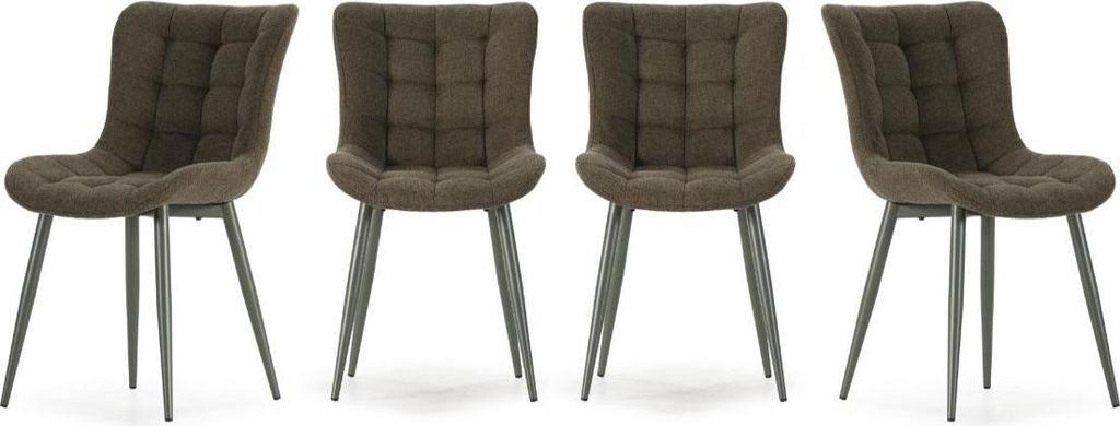 CALICOSY - Stühle 4er-Set aus gesteppstem Stoff mit Metallfüßen H 85 cm - MAË