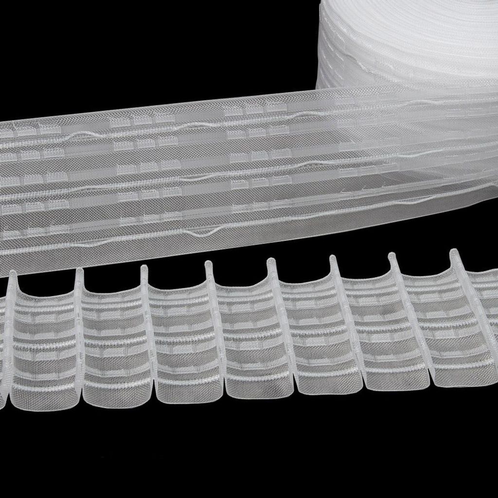 Gardinenband 10m Bleistiftfalte Multitaschenband Transparent-80mm 1:1.8 Kräuselband Faltenband
