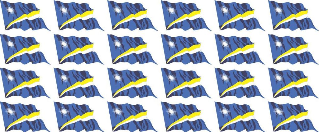 Mini Aufkleber Set - Pack wehend - 33x20mm - selbstklebender Sticker - Marshall Inseln - Flagge / Banner / Standarte fürs Auto, Büro, zu Hause un...