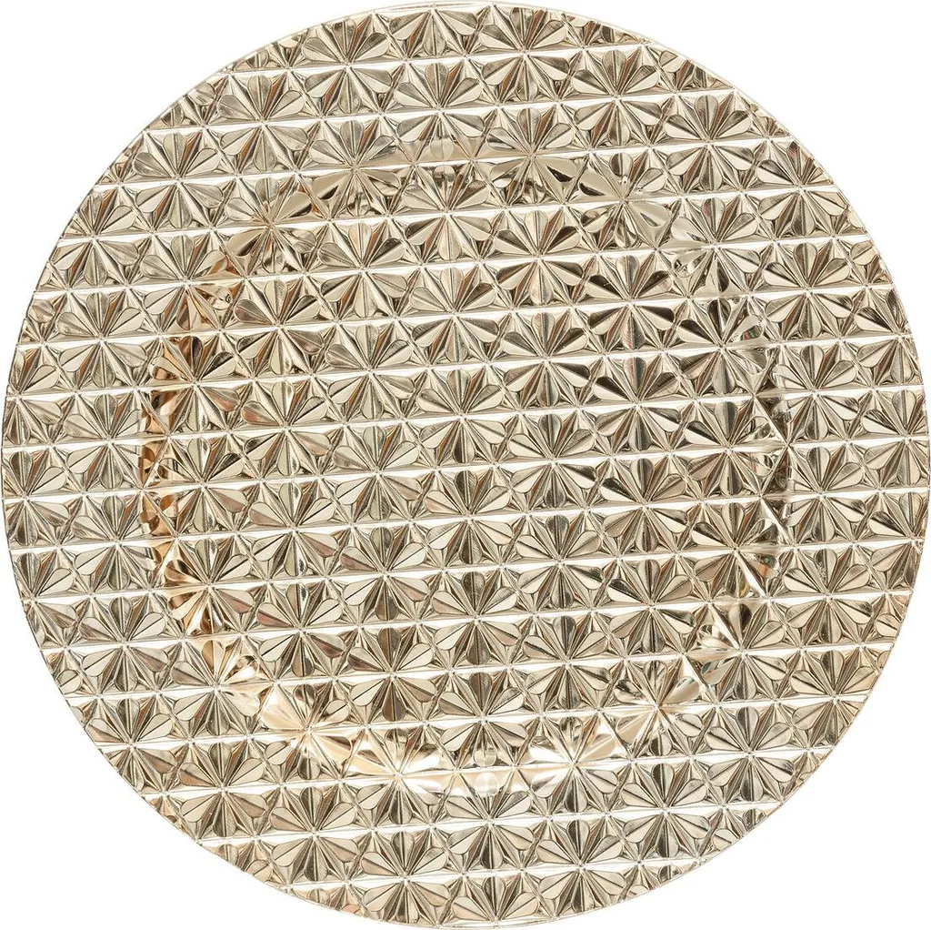 Soucoupe dorée Ø 33 cm avec motif géométrique chic pour décoration table